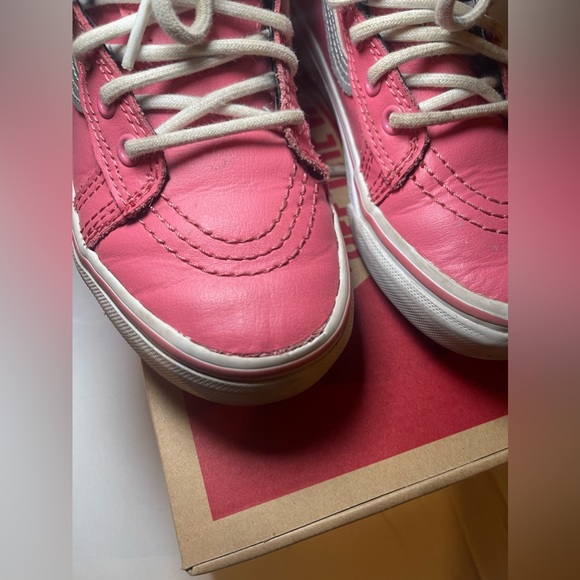 Vans Kids Sk8hi Mte Soft Leather Metallic/True White/Dessert Rose Size 1 - Picture 3 of 5